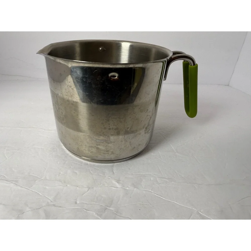 Kuhn Rikon 4223 Stainless Steel Straining Pot with Glass Lid Green Handles